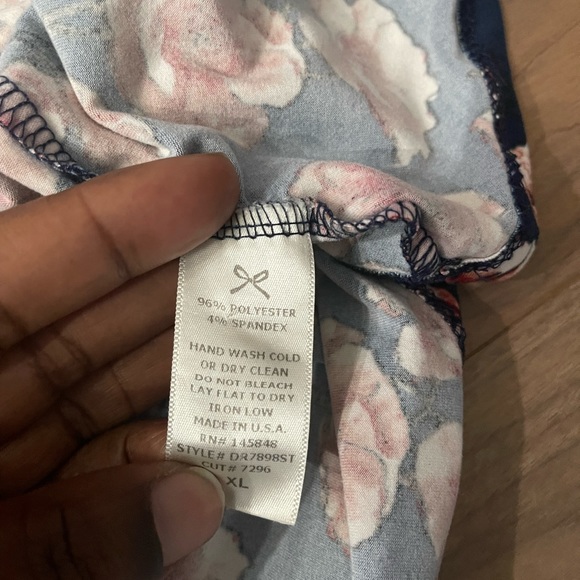 EUC XL French Grey Floral Dress - Picture 4 of 7